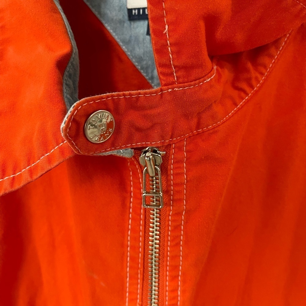 Vintage 90’s Tommy Hilfiger Shacket Men’s Large Orange Jacket shirt windbreaker - Picture 5 of 16